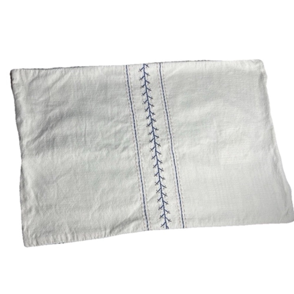 Ikea AKERNEJLIKA Lumbar Pillow Cover Embroidered Off-White Blue Pink Cottagecore